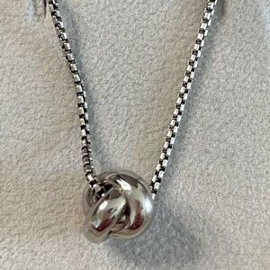 Borsheims Sterling Silver Love Knot Pendant, 18"